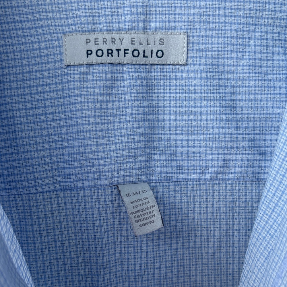 Perry Ellis Sky Blue Casual Button Down Shirt - Picture 3 of 5